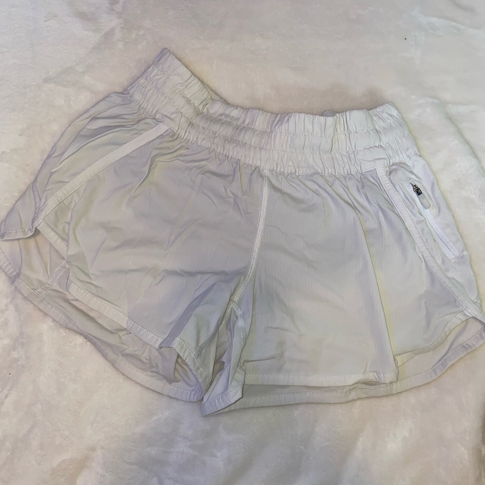 Lululemon White Track That 3” Short